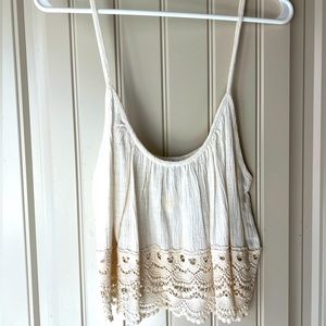 Women’s Audrey 3+1 crochet cropped tank size small